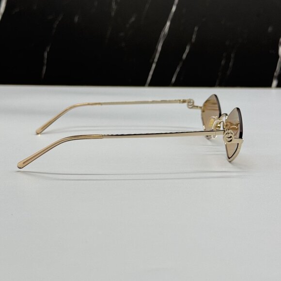 NEW GUCCI SUNGLASSES GOLD WOMEN GEOMETRIC EYEWEAR GUCCI GG1604S 003 main image 6